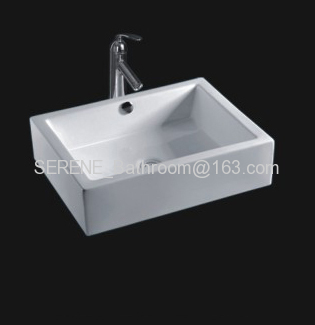 Sanitary ware ceramic white color above counter art basin