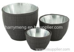 Large outdoor garden pot garden flower pot& rattan weaving plastic flower pot