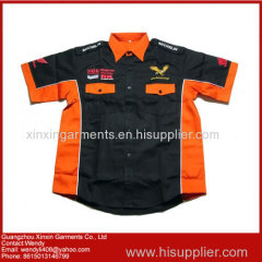 Slim fit pit-crew shirts for men racing pit crew shirts