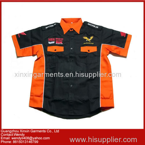 Slim fit pit-crew shirts for men racing pit crew shirts