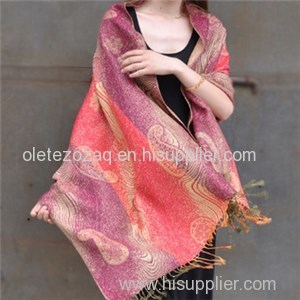 Jacquard Poncho With Cashew Nut Pattern