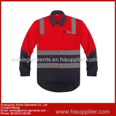 Reflective Jacket Of Orange Work Shirt For Safety Working Uniform