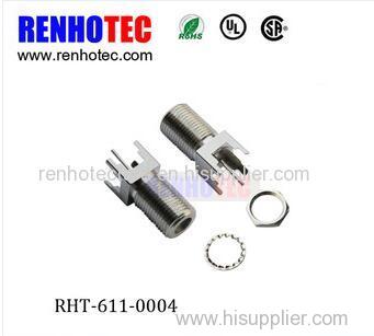 Straight Jack F Connector For Pcb Mount RF Connector