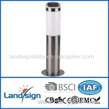 hot sale landsign stainless steel+PP+GPPS 1 LED white/color change high quality solar lamp