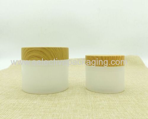 transparent PP jar with wood grain water transfer printing jar