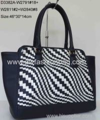 Fashion straw handbag/PU zipper bag/lady handbag