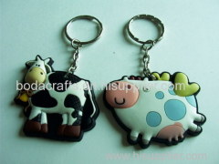 3d debossed with color pvc keychain