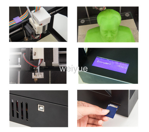 Single-Extruder FDM Small 3D Printer Machine with 210*200*180mm Build Size