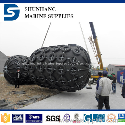 yokohama pneumatic rubber fender with tyre-chain net