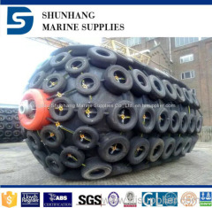 yokohama pneumatic rubber fender with tyre-chain net