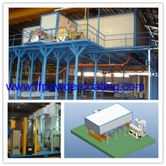 horizontal powder coating plant for the aluminum profile