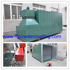 Gas spraying powder coat oven