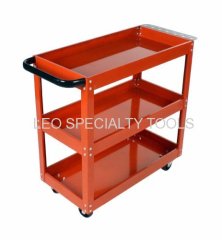 Heavy Duty Three Tier Steel Shelf Utility Cart (Red) Used As Shop or Auto Detailing Cart