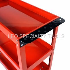 Heavy Duty Three Tier Steel Shelf Utility Cart (Red) Used As Shop or Auto Detailing Cart