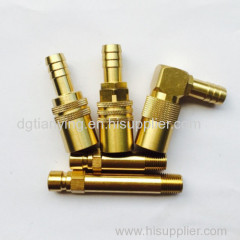 Brass male and female shut off quick coupler hose nipple connector