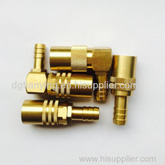 Brass male and female shut off quick coupler hose nipple connector