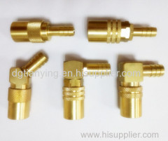 Brass male and female shut off quick coupler hose nipple connector