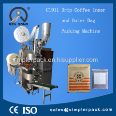 Drip Coffee Packaging Machinery Cafe Powder Packaging with Inner & Outer Bag PLC Controller China Made Factory Direct