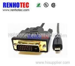 gold plated dvi-d vga connector to hdmi cable assembly