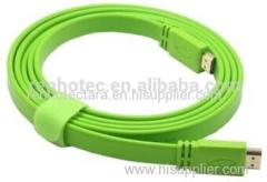 High resolution HDMI A type cable with green header and green wire