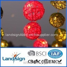 New High Qulaity Outdoor Decorative Led Garden Solar Light christmas outdoor led rattan ball string light