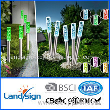 2016 Cixi landsign High Quality Led Solar Light outdoor solar powered crystal bubble stick garden light