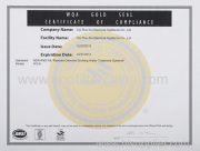 WQA Gold Seal Certificate of Compliance