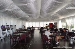 10x25m event tent with glass wall system and linning decoration for event