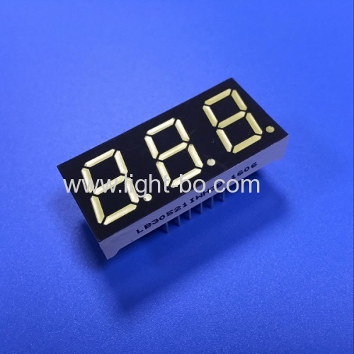 Ultra bright white common anode 0.52" triple digit 7 segment led display for instrument panel