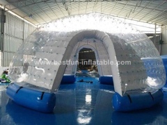 Semi transparent inflatable bubble tent