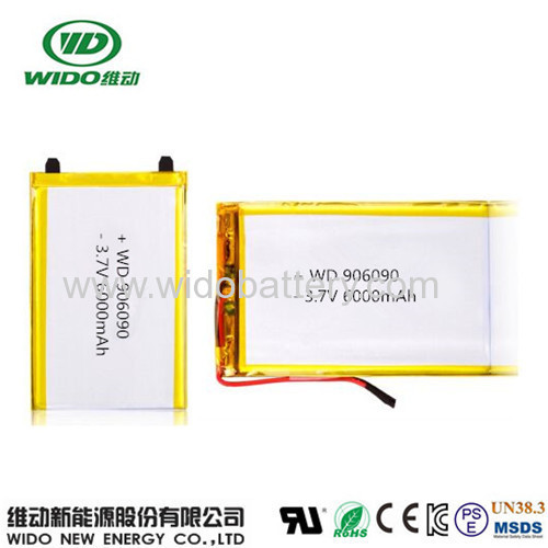 li polymer battery 3.7V 6000mAh high quality lithium battery