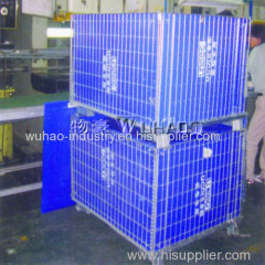 Collapsible pallet box wire container