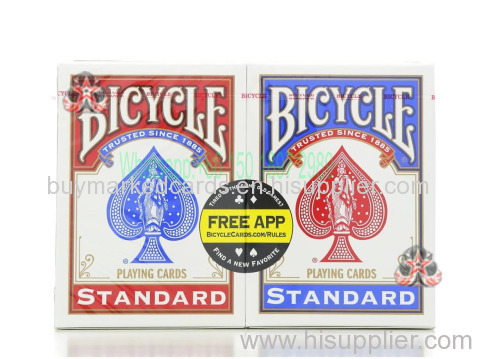 Bicycle marked cards for contact lenses or luminous sunglasses to read