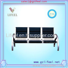 fashional beauty salon furniture Black three seats waiting chairs