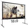 HD 150&quot; 16 To 9 Fast Fold Projection Screen / Foldable Projection Screen With Floor Stand Aluminum F