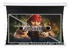 90" 16 9 Tab Tensioned Motorized Projection Screen With Built In Remote Control