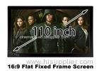 Black Quick Assembly 110" Custom Projection Screen For Business