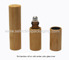 5ml bamboo roll on bottle glass bottles for oils
