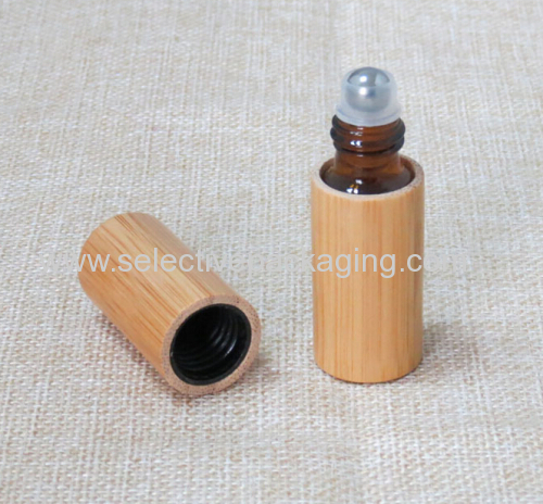5ml bamboo roll on bottle glass bottles for oils