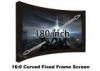 Outstanding Picture Quality Huge Projection Screen 180&quot; Embowed Black Velevt Fixed Frame 16:9 Ratio