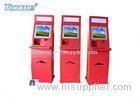 Waterproof Red Self Service Bill Payment Kiosk Credit Card Cash Acceptable 17Inch 19Inch