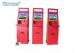 Waterproof Red Self Service Bill Payment Kiosk Credit Card Cash Acceptable 17Inch 19Inch