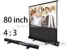 Easy Clean 80" Floor Standing Roll-Up Projection Screen Portable