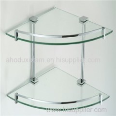 Triangle Glass Shelf With Double Tiers