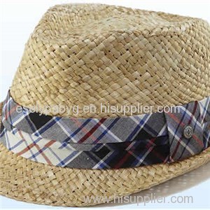 Custom Made Straw Fedora Hat