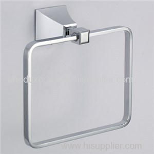 Square Solid Brass Towel Ring