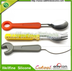 3 pcs tooling silicone tableware sets silicone fork spoon knife sets