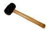 ISO9001 Flooring Installation Tools Black Rubber Mallet With Wooden Handle