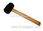 ISO9001 Flooring Installation Tools Black Rubber Mallet With Wooden Handle