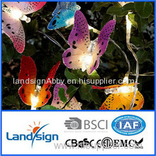 cixi landsign 10*white LED plastic 10 led solar lights string for christmas